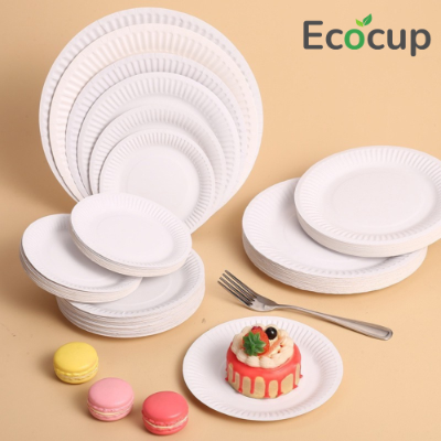 Đĩa giấy tròn 15cm màu kraft Ecocup chính hãng